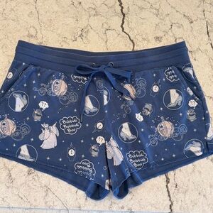 Disney Womens blue Cinderella Sleepwear Shorts with pockets large